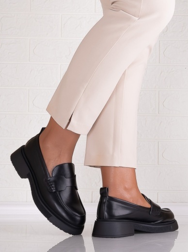 Pantofi dama casual Negri din Piele Ecologica Jazina - Img 3