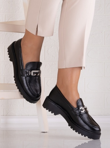 Pantofi dama casual Negri din Piele Ecologica Morgana - Img 2