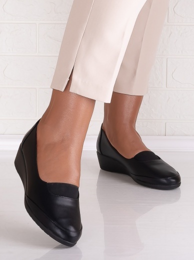 Pantofi dama cu platforma Negri din Piele Ecologica Aimada - Img 4