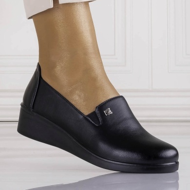 Pantofi dama cu platforma Negri din Piele Ecologica Ayola - Img 2