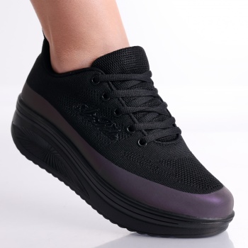 Γυναικεία μαύρα sneakers από την Textil Riana