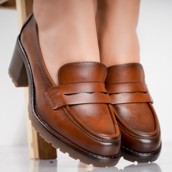 Γυναικεία παπούτσια με καφέ τακούνι από Molado Ecological Leather - Img 5