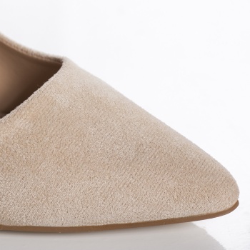 Γυναικεία παπούτσια μπεζ eco leather turned rogin - Img 3