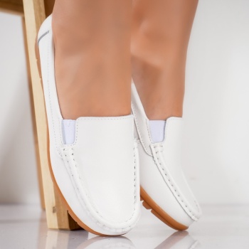 Γυναικεία παπούτσια Casual White Natural Leather Comoi Shoes - Img 3