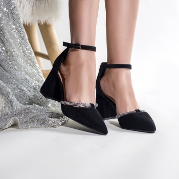 Γυναικεία παπούτσια eco suede μαύρο σκουριά