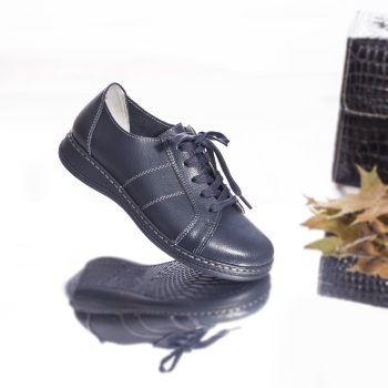 Γυναικεία casual παπούτσια από φυσικό δέρμα bety navy blue - Img 3