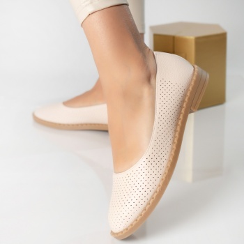 Κυρίες μπαλαρίνες μπεζ eco leather ronia - Img 2