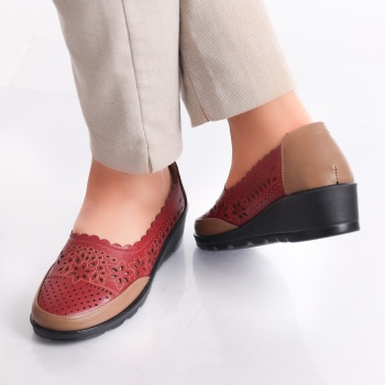 Bordo Γυναικεία παπούτσια σε Desi Ecological Leather - Img 4