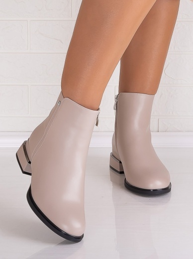 Botine Dama Bej din Piele Ecologica Moriga - Img 5