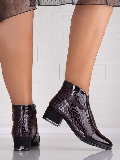 Botine Dama Bordo din Piele Ecologica Lacuita Elia - Img 4