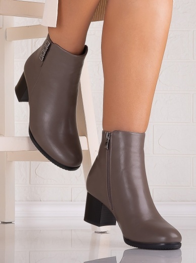 Botine Dama Imblanite Gri din Piele Ecologica Omania - Img 2