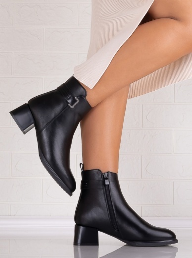 Botine Dama Imblanite Negre din Piele Ecologica Lilita - Img 4