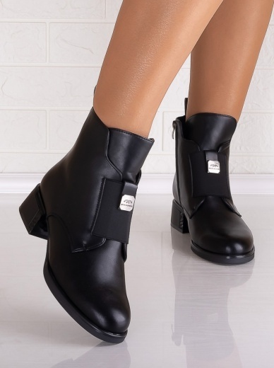 Botine dama Imblanite Negre din Piele Ecologica Rosania - Img 6