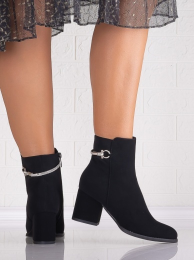 Botine Dama Negre din Piele Ecologica Intoarsa Andora - Img 3