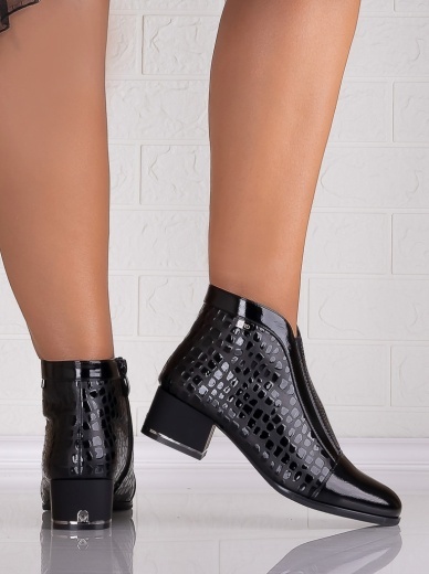 Botine Dama Negre din Piele Ecologica Lacuita Elia - Img 3