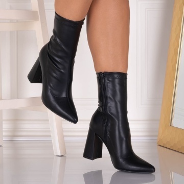 Botine dama Negre din Piele ecologica Rumia