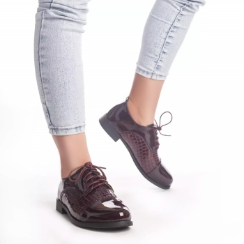 Casual παπούτσια lora κόκκινο eco leather lace-up - Img 3