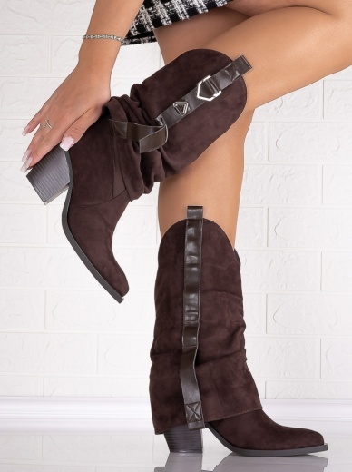 Cizme dama Maro din Piele Ecologica Intoarsa Galenia - Img 4