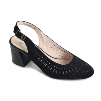 Deni Ladies Μαύρο Eco Leather Παπούτσια με τακούνι - Img 7