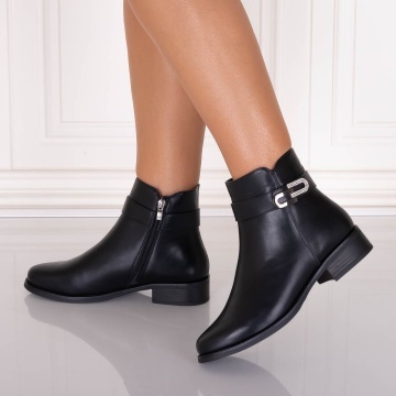 Ghete Dama Imblanite Negre din Piele Ecologica Ismola