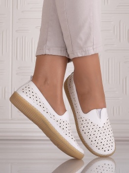 Pantofi casual Alb dama din Piele Ecologica Belvina - Img 4