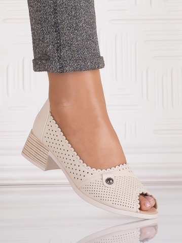 Pantofi casual Bej dama din Piele Ecologica Samar