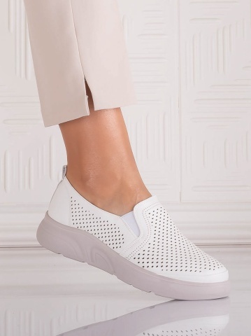 Pantofi dama Casual Albi din Piele Ecologica Nilasa