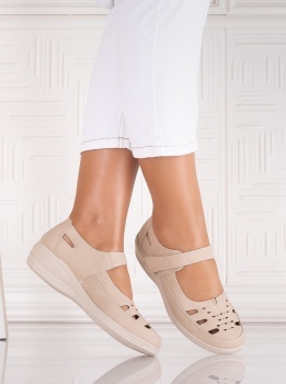 Pantofi dama casual Bej din Piele Ecologica Araua - Img 2