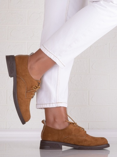 Pantofi dama casual Camel din Piele Ecologica Intoarsa Surana - Img 6