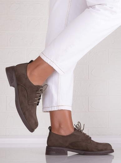 Pantofi dama casual Khaki din Piele Ecologica Intoarsa Surana - Img 6