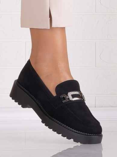 Pantofi dama casual Negri din Piele Ecologica Intoarsa Morgana - Img 5