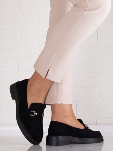 Pantofi dama casual Negri din Piele Ecologica Intoarsa Rashida - Img 3
