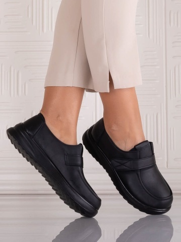 Pantofi dama Casual Negri din Piele Ecologica Nedira