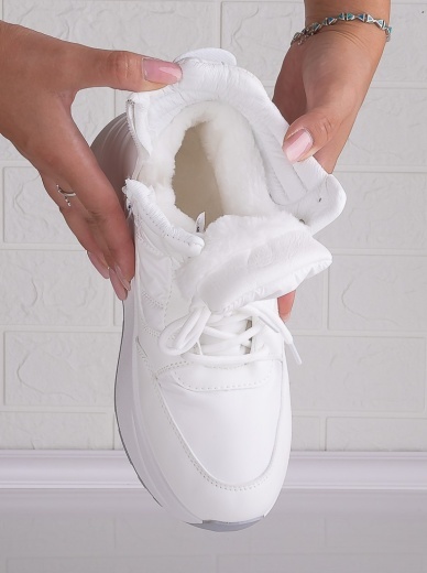 Sneakers dama Imblaniti Albi din Piele Eco,si fas Miracla - Img 2