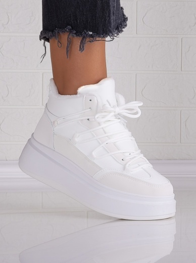 Sneakers dama Imblaniti Albi din Piele Ecologica Elizze