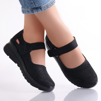 Tiga Ladies' Casual Μαύρα Παπούτσια από Οικολογικό Δέρμα - Img 3