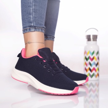Αθλητικά παπούτσια cezara textile navy-blue-pink - Img 3