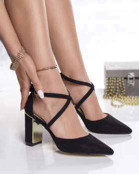Γυναικεία μαύρα παπούτσια eco suede