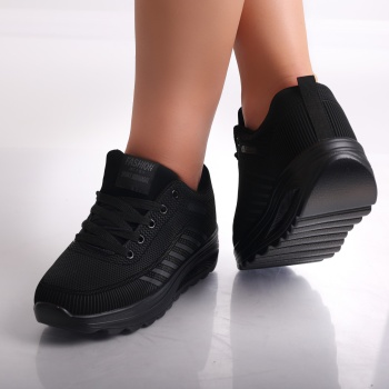 Γυναικεία μαύρα sneakers από την Textil Lulea - Img 4
