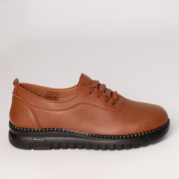 Γυναικεία παπούτσια καφέ eco leather adina - Img 4