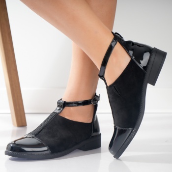 Γυναικεία Παπούτσια Casual Μαύρο Eco Leather Turned Nava - Img 3