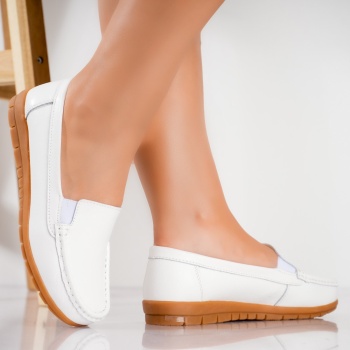Γυναικεία παπούτσια Casual White Natural Leather Comoi Shoes - Img 4