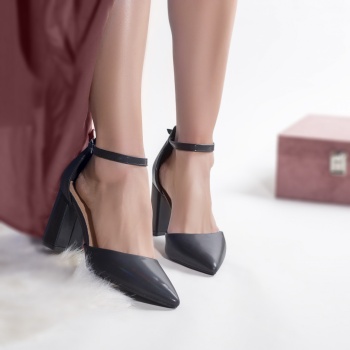 Γυναικεία παπούτσια eco leather glittery black sonea - Img 4
