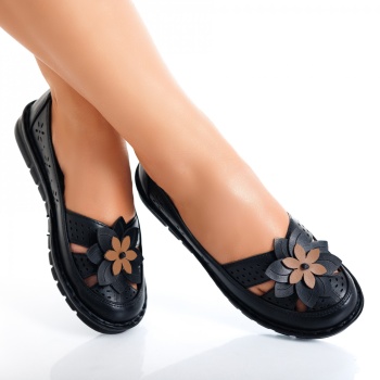 Γυναικεία casual παπούτσια Μαύρα σε Etrona Ecological Leather