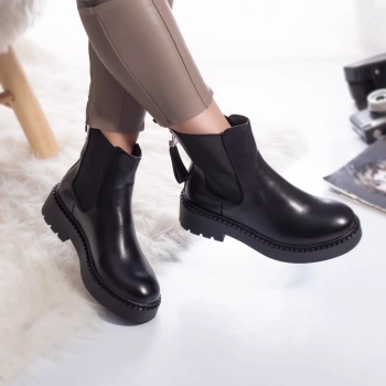 Γυναικείες μπότες eco leather padded ana black