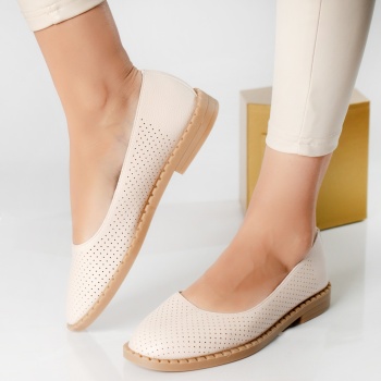 Κυρίες μπαλαρίνες μπεζ eco leather ronia - Img 3