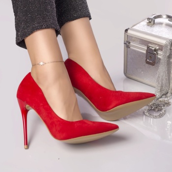 Στιλέτο liliana eco leather με κόκκινο χρώμα