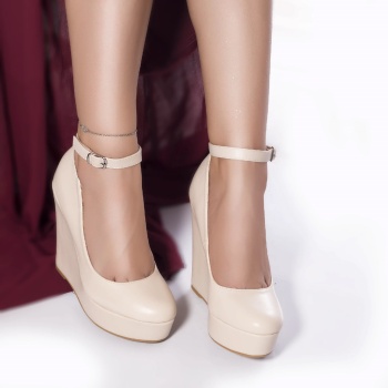 Abena παπούτσια πλατφόρμα μπεζ eco leather