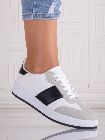 Adidasi dama Albi din Piele Ecologica Alenoa