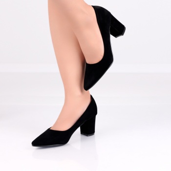 Alazne Ladies Μαύρο Eco Leather Παπούτσια με τακούνι - Img 5